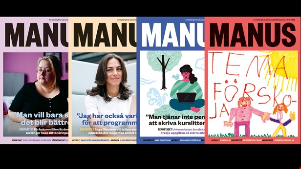 Framsidan av tidningen Manus fyra nummer 2023